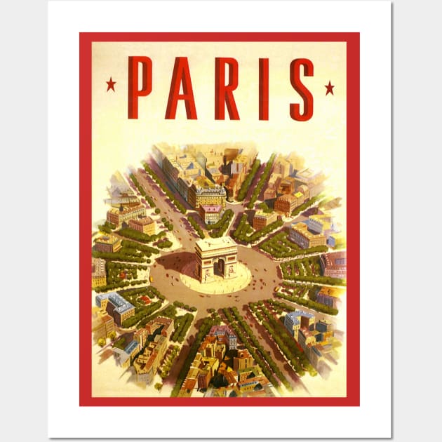 Vintage Travel Poster, Arc de Triomphe in Paris Wall Art by MasterpieceCafe